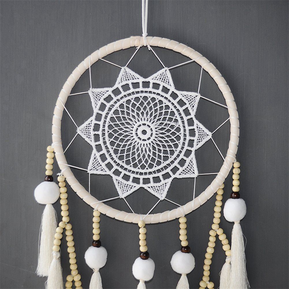 Tassel Woven Crochet Dream Catcher Feather Ornaments Living Room Pendant Bedroom Wind Chimes Decoration — image 5
