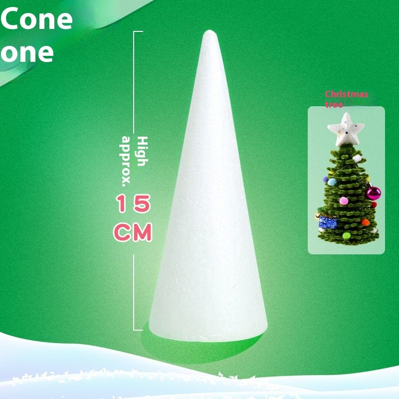 Foam Cone Polystyrene Cone Shapes White Christmas Tree Crafts Table Centerpiece Props Craft Foam Cones White Cone Shaped — image 5