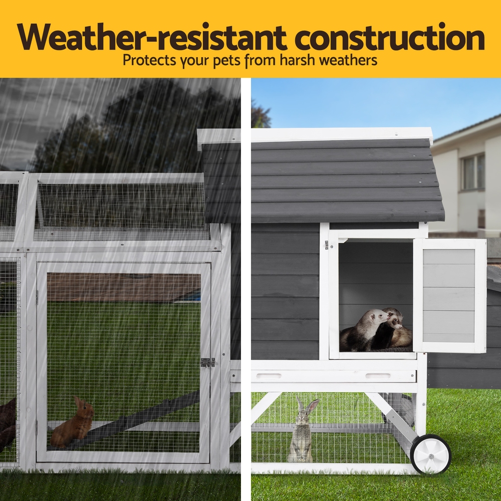 i.Pet Chicken Coop Rabbit Hutch Extra Large Wooden Run Bunny Cage House Outdoor — image 5