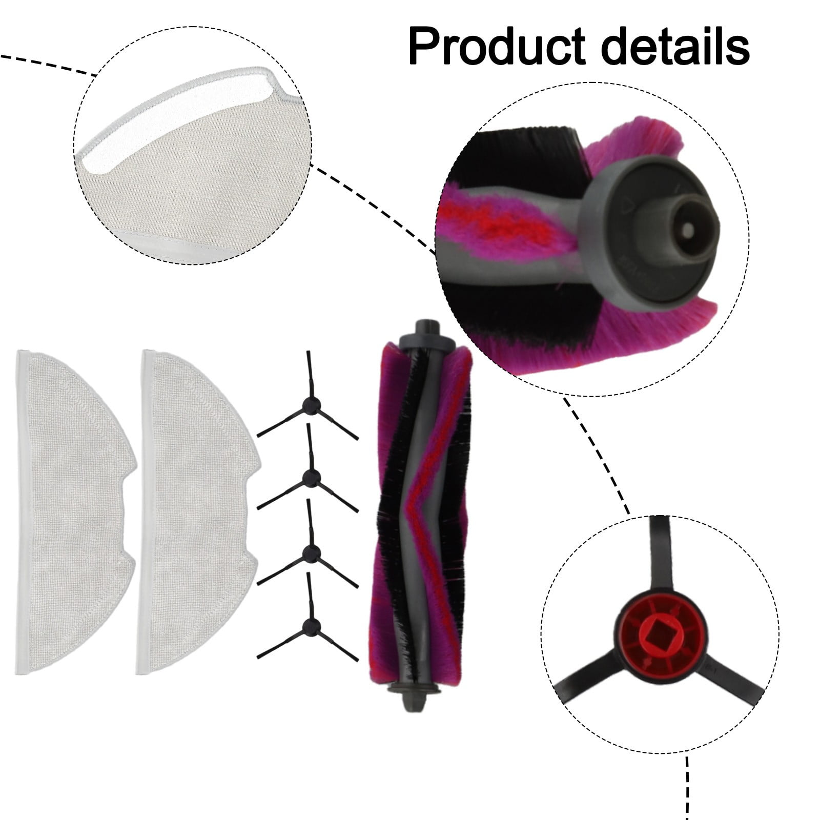 Main Roller Side Brush Mop Cloths Kit For Eureka E20 Plus Robot Vacuum Cleaner Home Appliance Parts Household Supplies — image 3