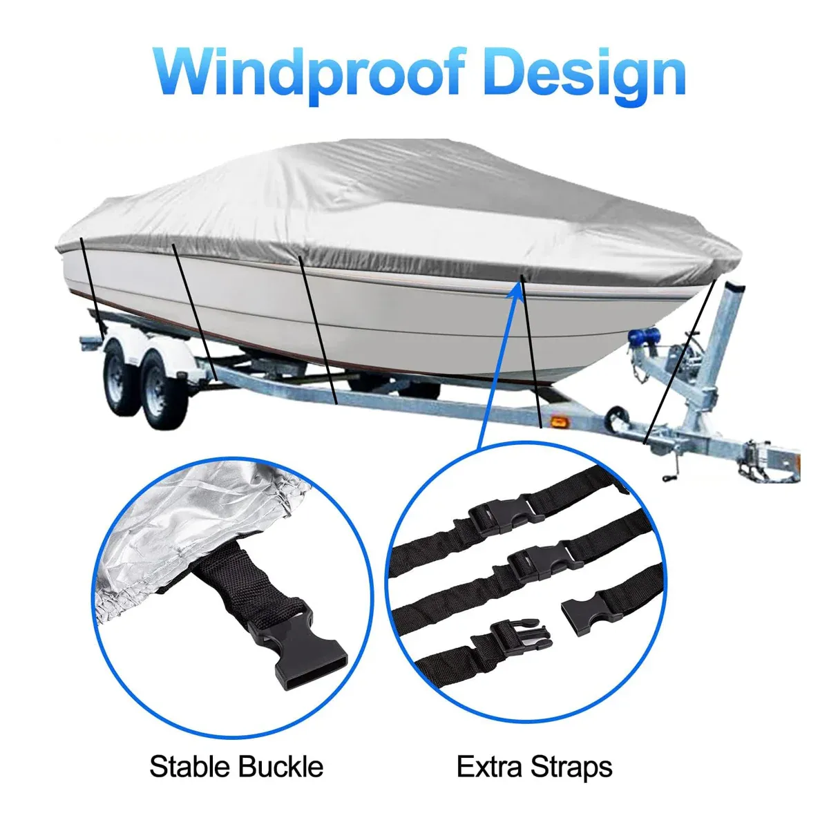 Outdoor V Yacht Dust Cover Waterproof Sun Protection Boat Hull Cover Rain Shield — image 4