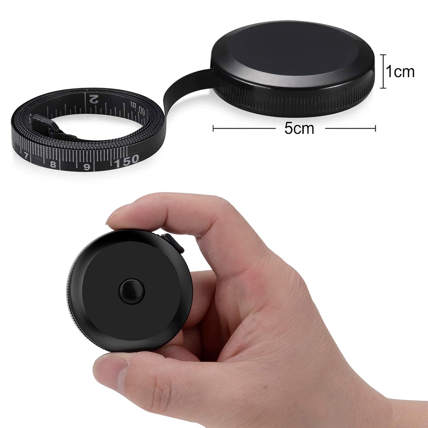 Body Tape Measure, 2 Pcs Retractable Sewing Tape Measure, 150cm/60 inch Dual Sided Soft Measuring Tape for Body, Sewing, Crafts, Tailor, Cloth, Fabric — image 2