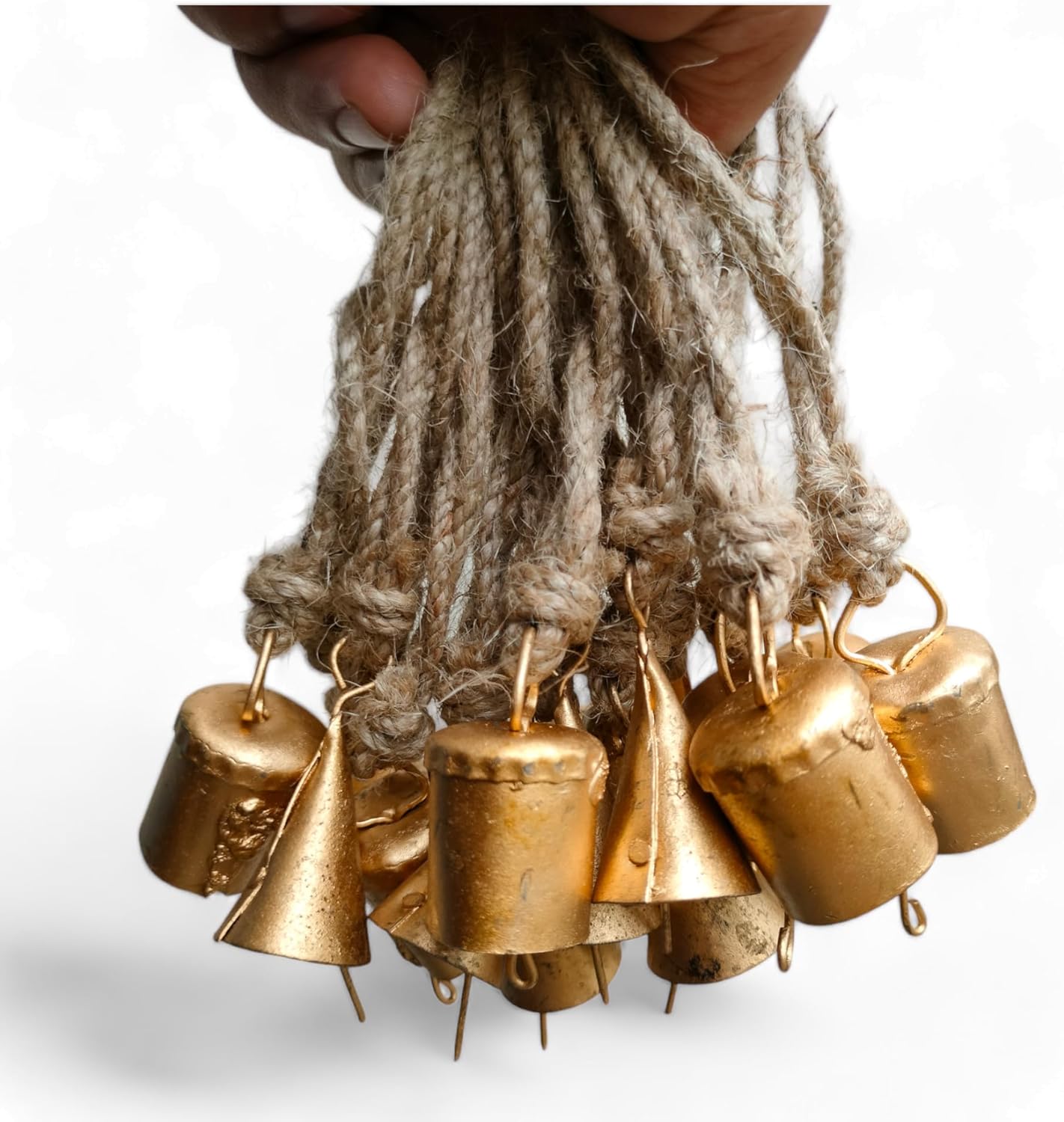 Set of 20 Pieces Bells For Crafts Christmas Bells Small Bells Brass bells Vintage Rustic Chime Jingle Bell Cow Bells Christmas Tree Crafts Decorati Hanging — image 2