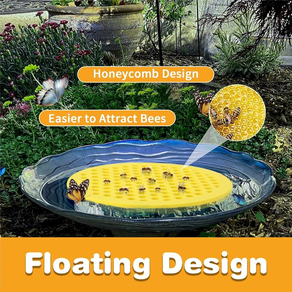 3-Pack Bee Watering Station, Butterfly Watering Station, Garden Decor, Beekeeping Supplies - Circular Yellow — image 4