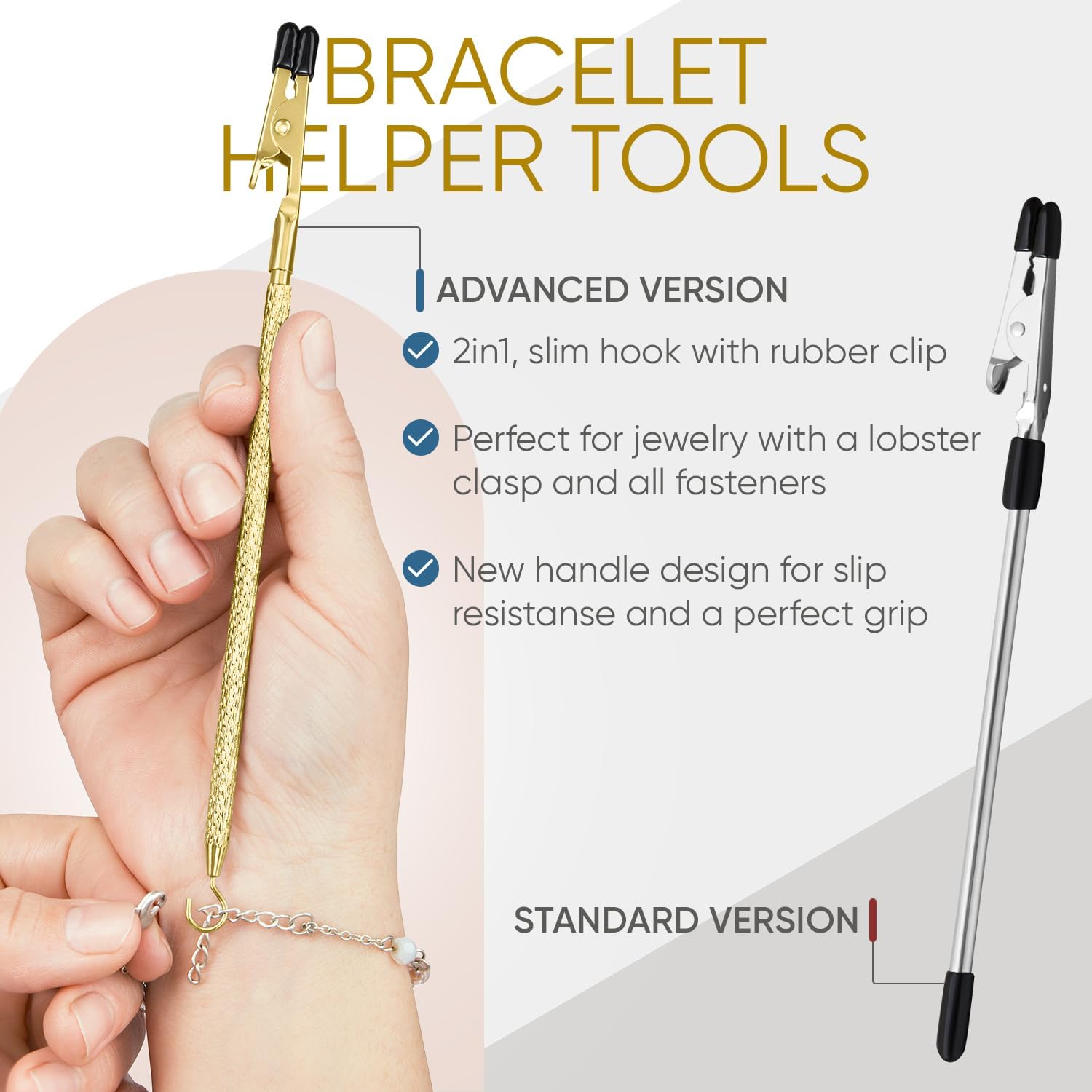 Bracelet Helper Tool with Hook - Fastener Helper Tool for Bracelet, Necklace, Jewelry, Watch - Silver, Gold, Bundle โ image 5