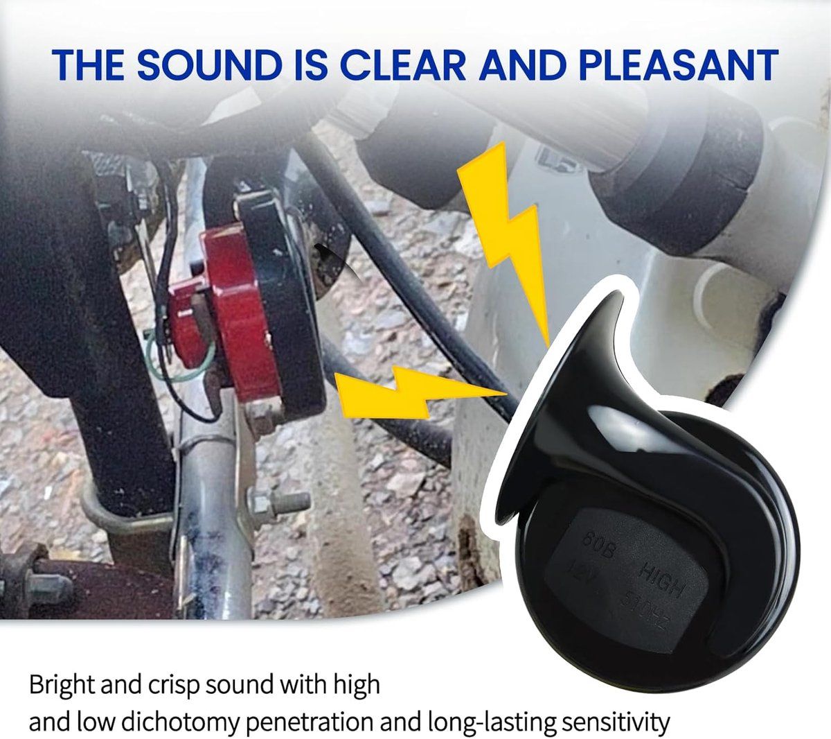 Piece 12, Volt Air Horn, 300DB Super Loud Car Air Horn, Waterproof Air Horn Replacement Kit, Motorcycles, Trucks, Red — image 3