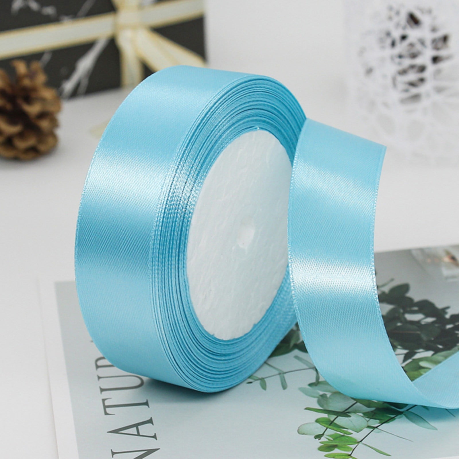 Wrapping Paper with Dogs Warehouse Sale Colored Satin Ribbon Green Home Decor Packaging Case Cloth Green 3.51*3.51*1.17 Inch Sky Blue