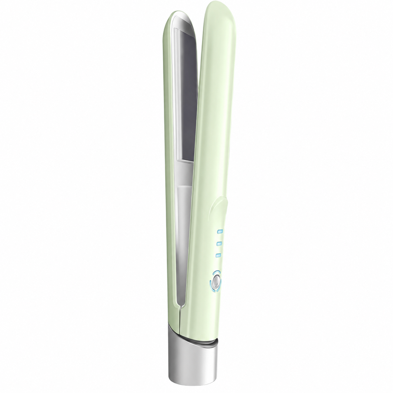 Green Mini Cordless Hair Straightener - 3 Temperature Settings, Fast Heat-Up, Travel Friendly, Straight & Curl 2-in-1 Styling Tool for On-The-Go Use