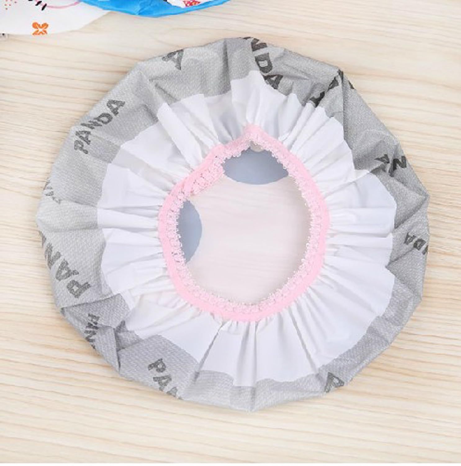 Fast and Good Cute Cartoon Waterproof Elastic Shower Cap Bath Cap for Women and Girls and Kids,Pack of 3 Pcs(Panda+Elephant+Lion) — image 3