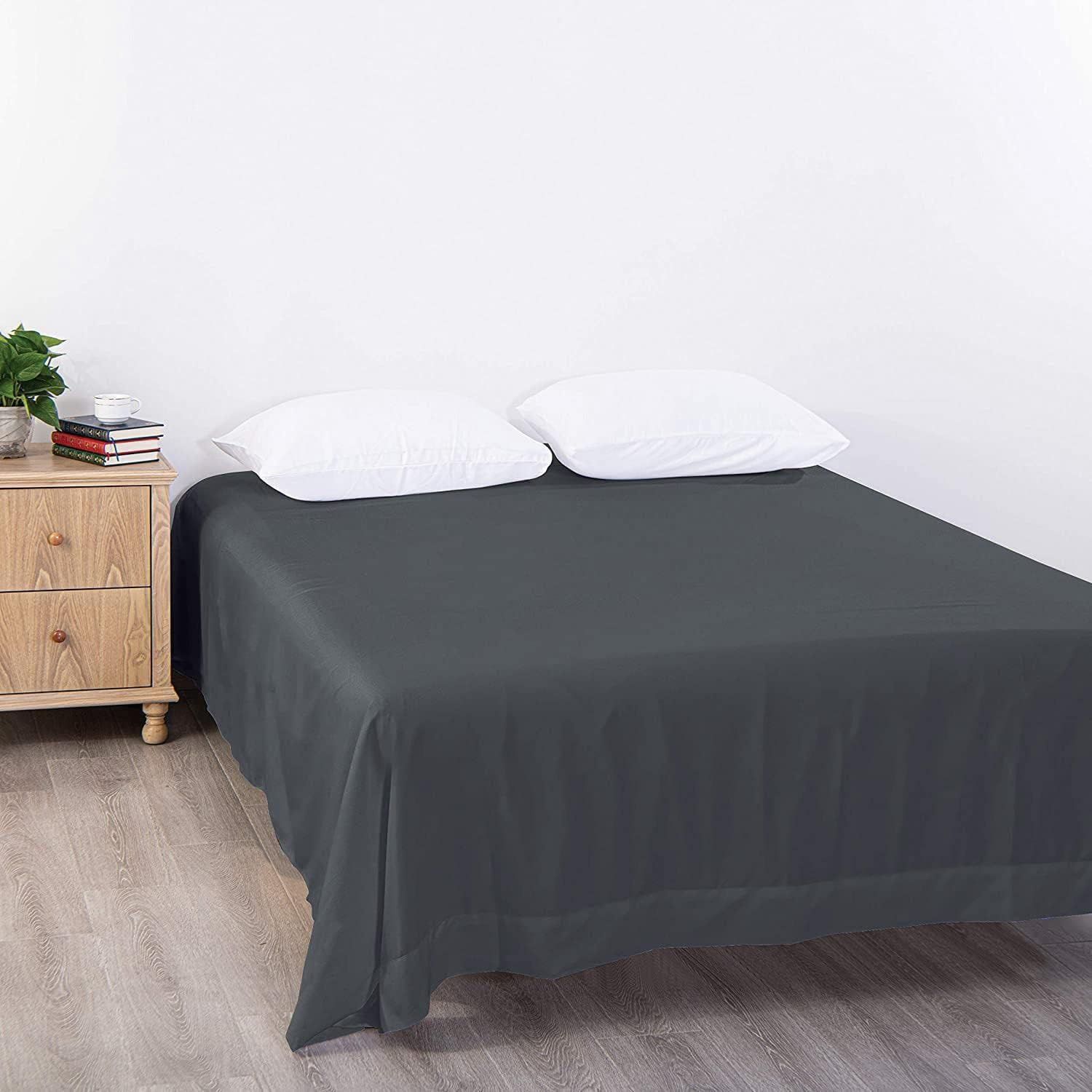 Elegant Comfort Premium Hotel Quality 1-Piece King Flat Sheet, Luxury and Softest 2000 Thread Count Bedding Flat Sheet(King,Dark gray) — image 2