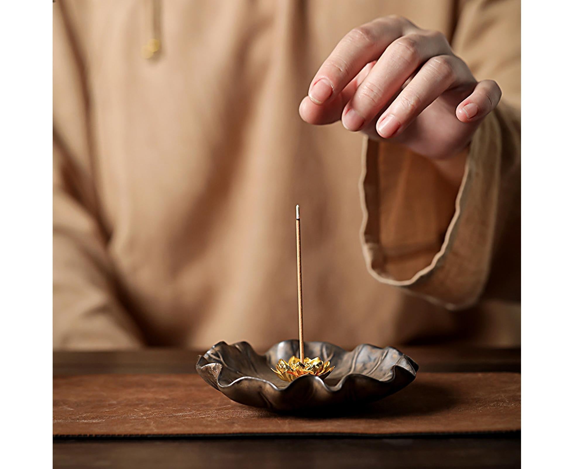 Lotus Leaf Mini Incense Holder for Teahouse-A — image 3
