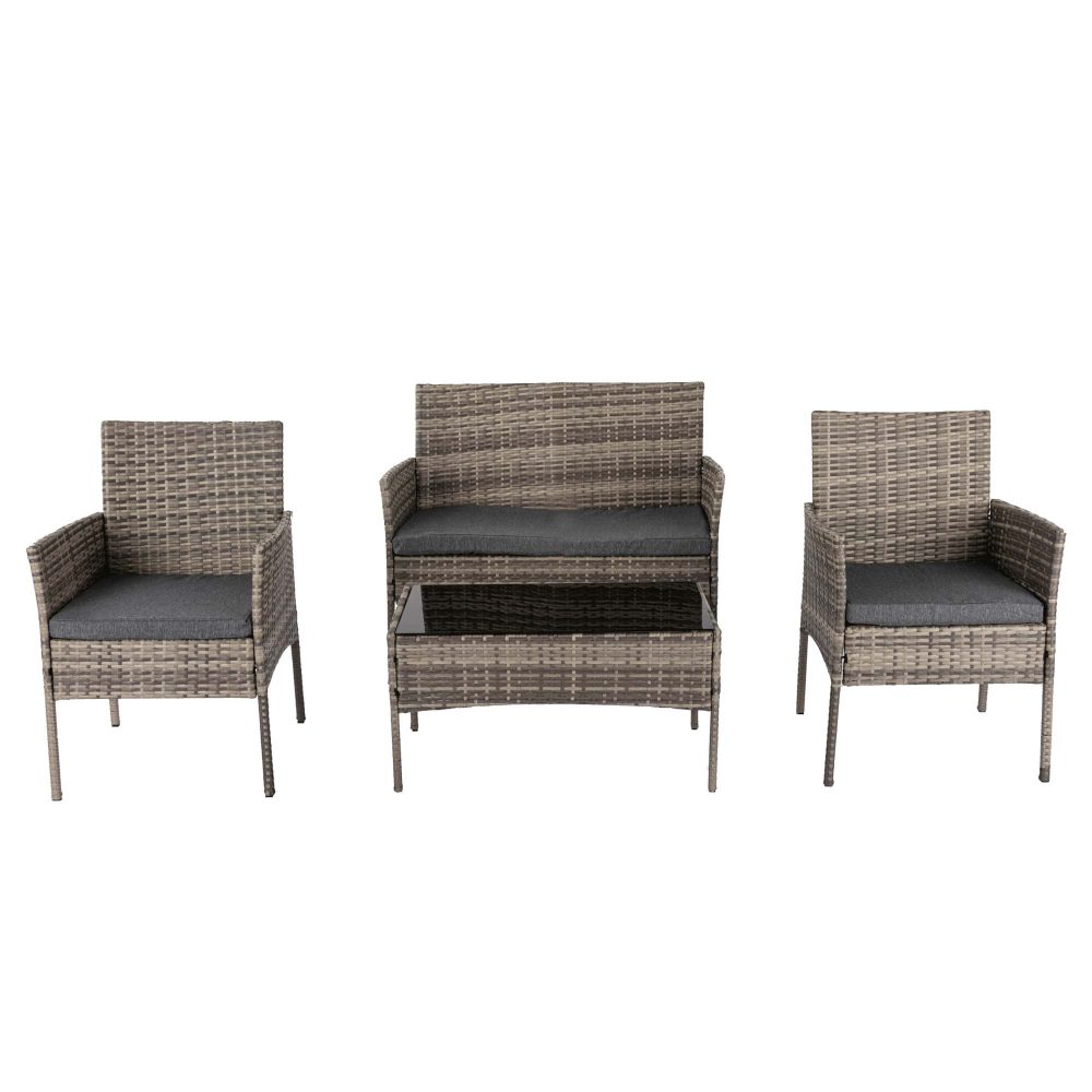 4 Seater Wicker Outdoor Lounge Set – Mixed Grey โ image 5