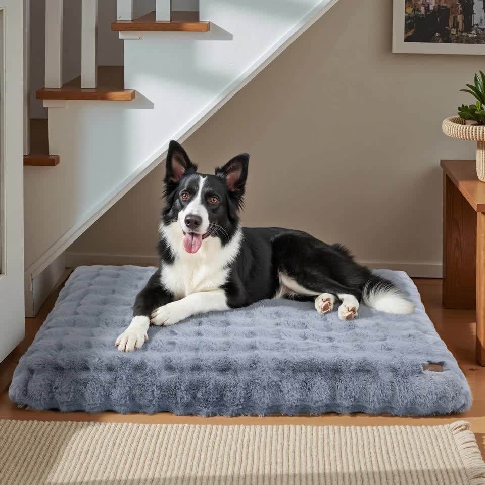 Plush Pet Bed with Non Slip Base and Removable Cover — image 2