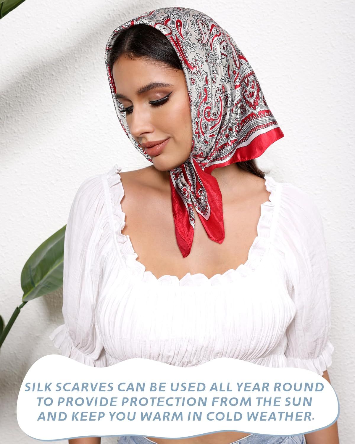 23” Satin Bandanas or Women Head Scar Like Silk Scar or Hair Scar Satin Neck Scar Silk Hair Bandana Headscar — image 5