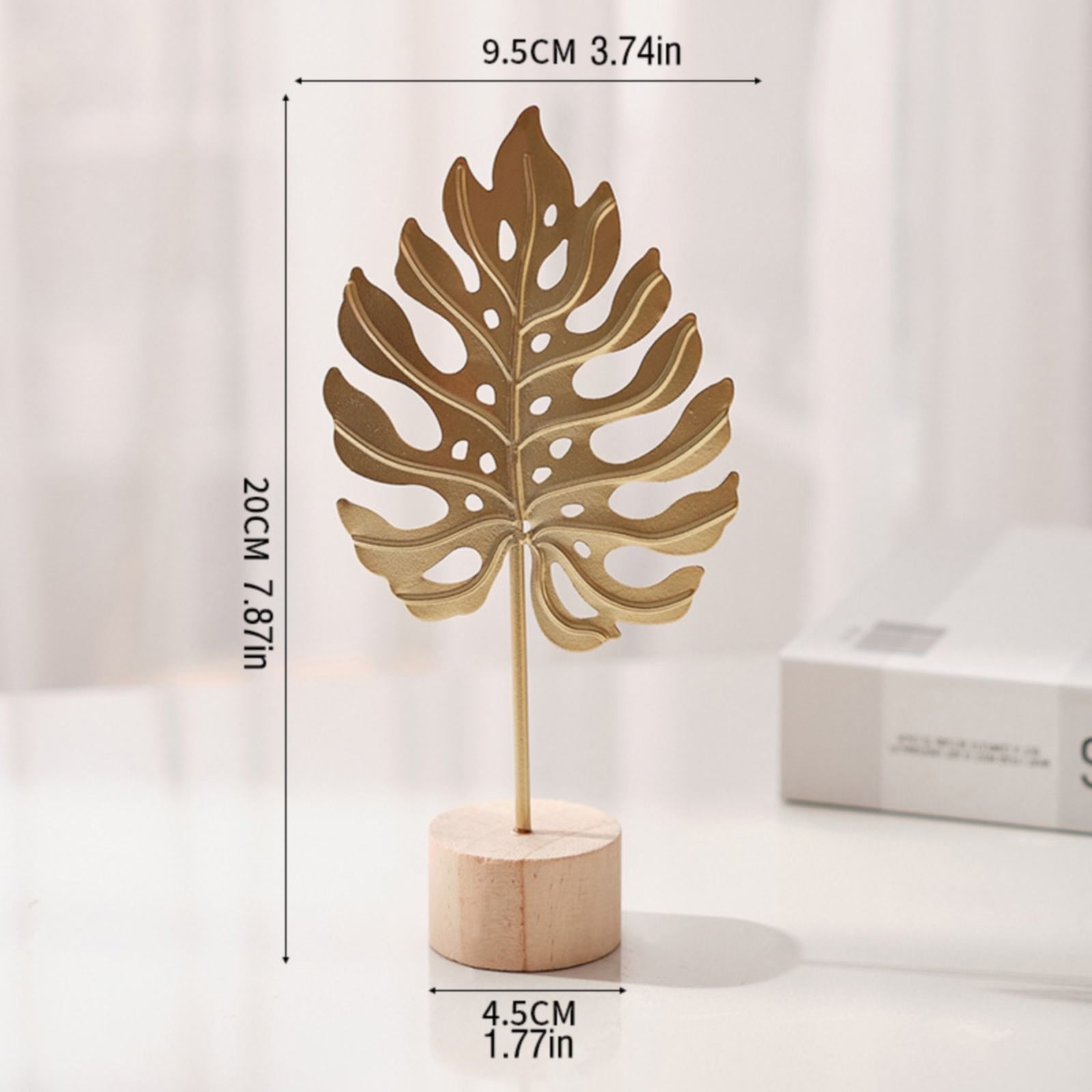 Leaf Decor Metal Golden Leaf Ornaments and Base Modern Simple Gold Leaf Table Sculpture for Living Room Bedroom Bookshelf Desktop Decoratio, Valentines Day — image 6