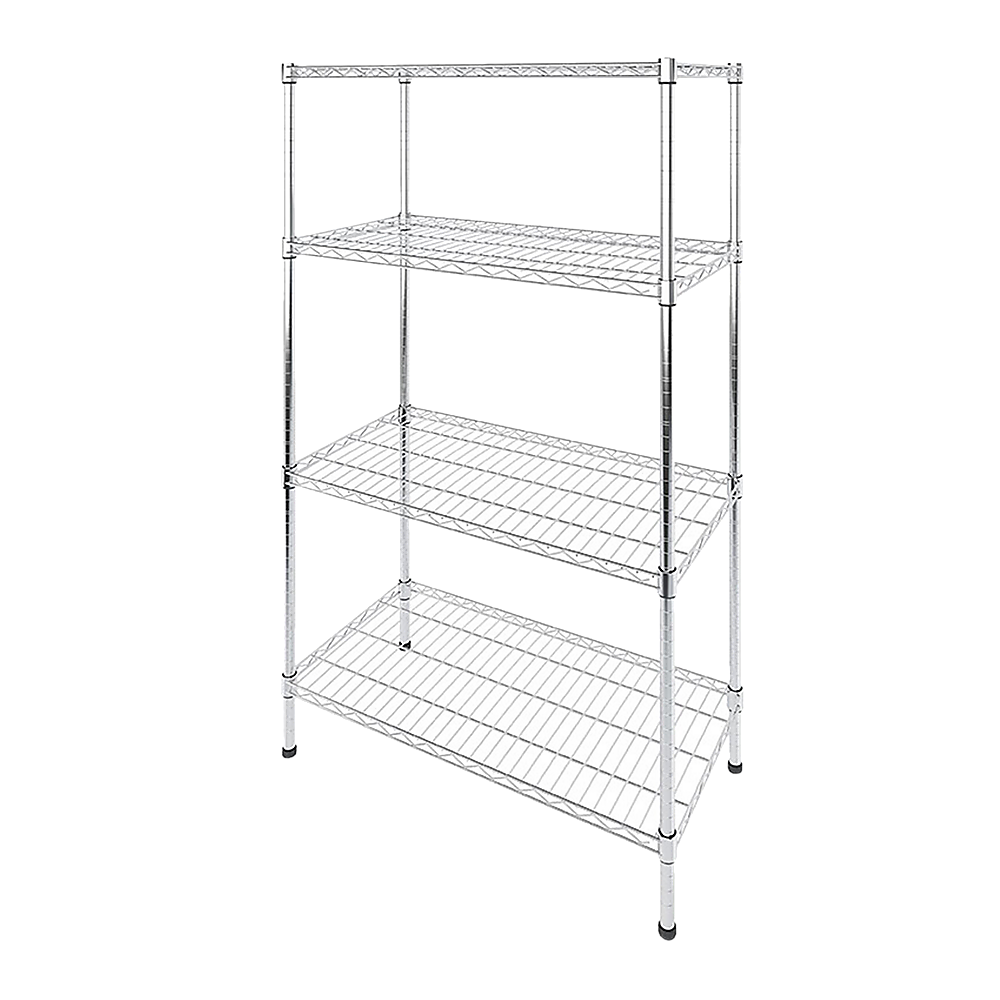Modular Wire Storage 120x60cm Steel Shelving Chrome With Fixed Legs For Garage Warehouse Or Kitchen Organisation