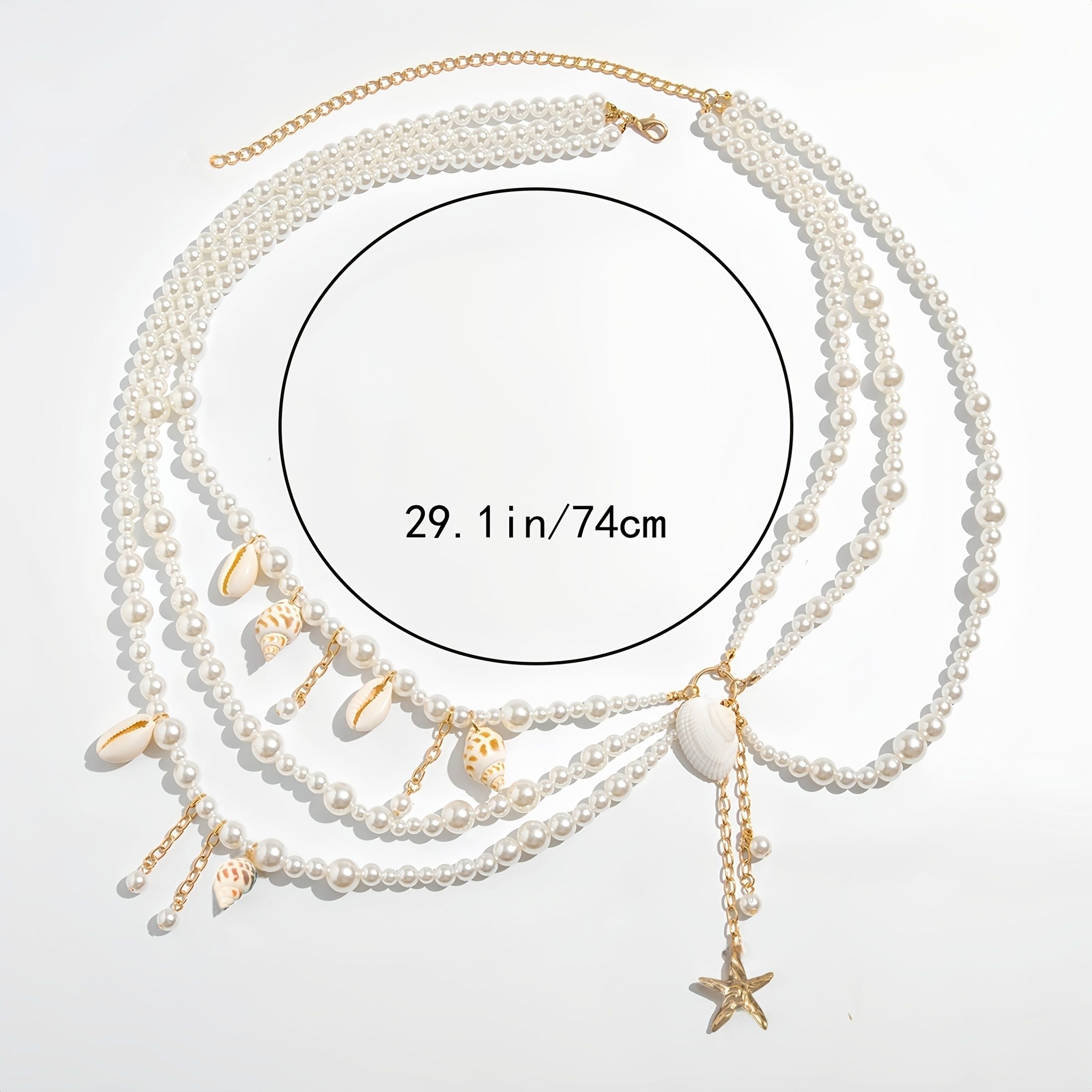 Pearl and Shell Waist Chain, Women's Beach-Inspired Jewelry — image 6