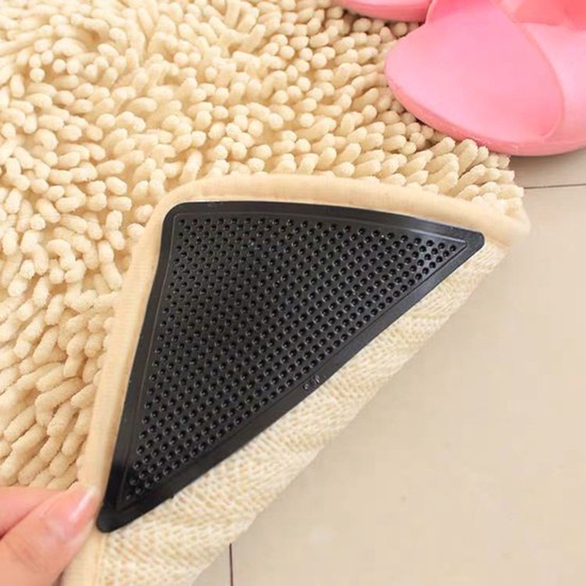 4x Anti-Slip Carpet Stickers | Rug Adhesive Tape | Self-Adhesive Carpet Tape | Rug Stickers | Black — image 5