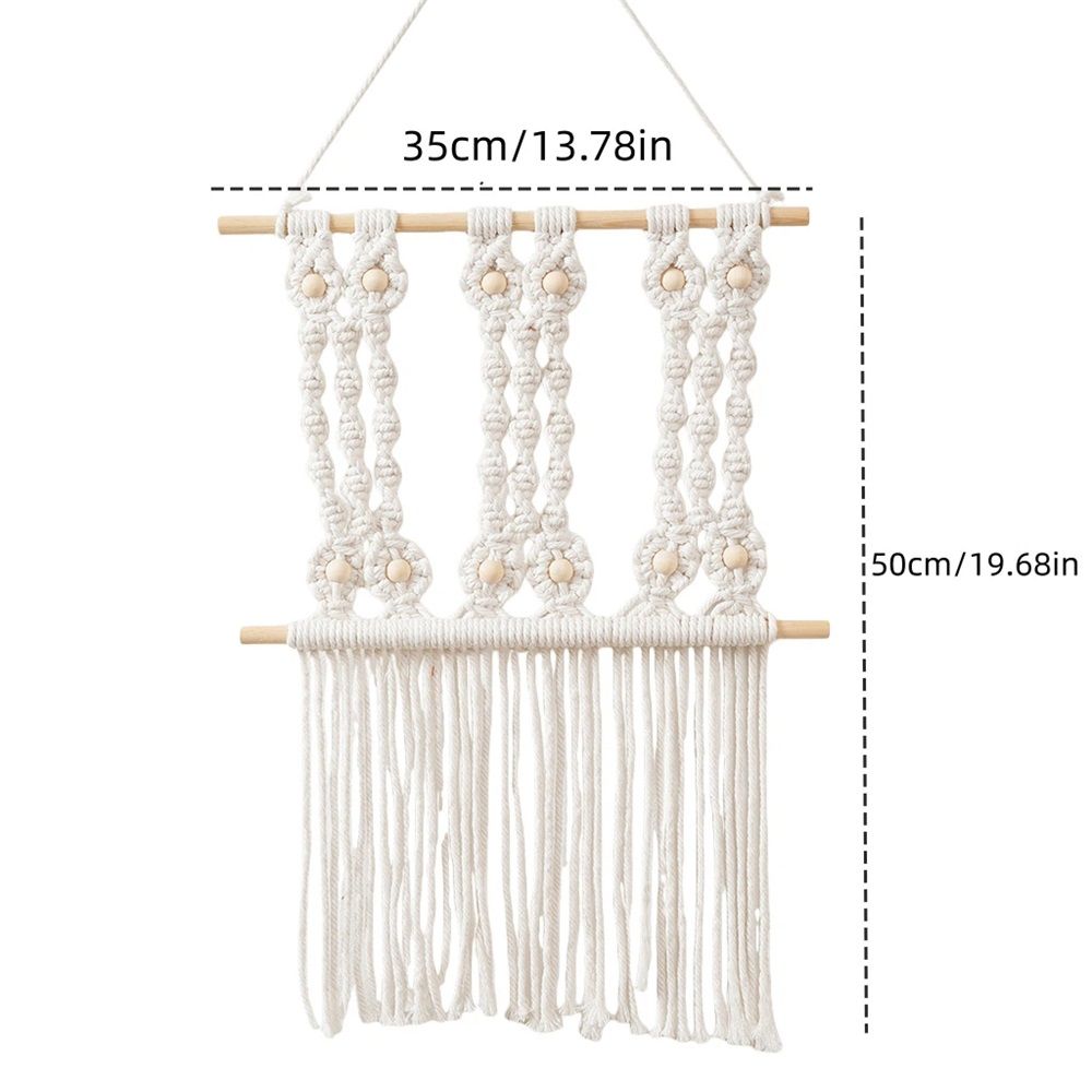 Wall Decor Hanging Hand Woven Tapestry Art Bunting Banner Bohemian Wall Decor for Home Bedroom Living Room Curtain Baby Nursery — image 3