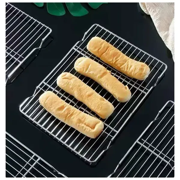 Stainless Steel Grill Rack Cooling Rack for BBQ Grilling and Food Draining, Rectangular Wire Rack, 16 × 26 cm — image 4