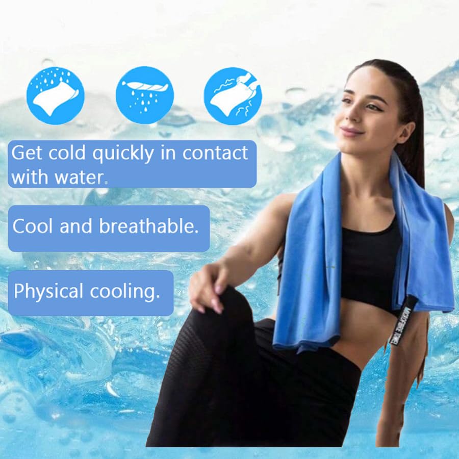 Instant Cooling Towel – Quick-Dry Sport Towel with EVA Storage Case & Carabiner Clip, Ideal for Gym, Outdoor, Travel Swimming(Orange) — image 4