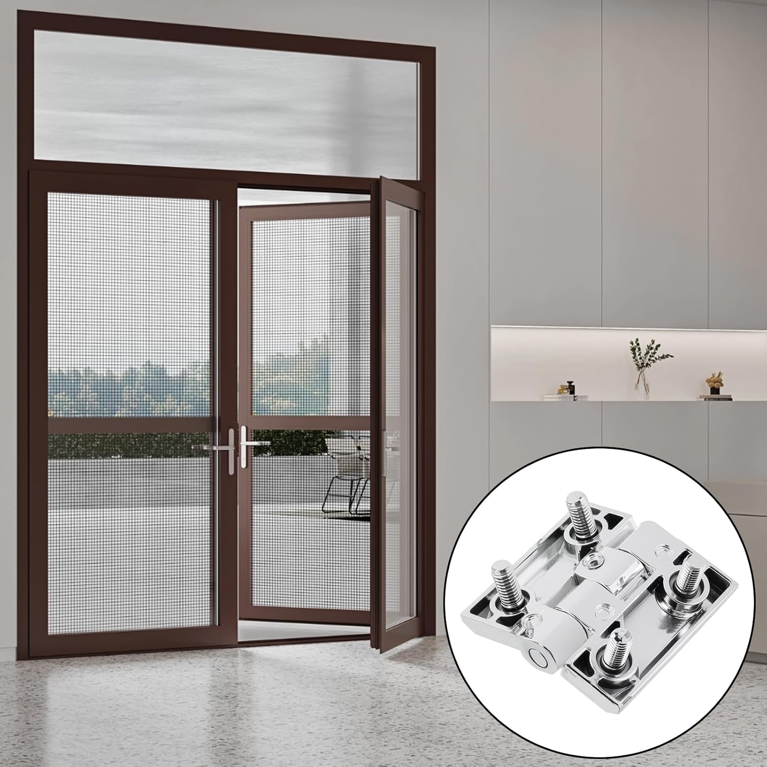 Cabinet Hinge Zinc Alloy Door Hinges with Screw Bolts Polished Chrom Silver Butt Hinge for Electrical Distribution Boxes 2" x 2" - 2pcs — image 5