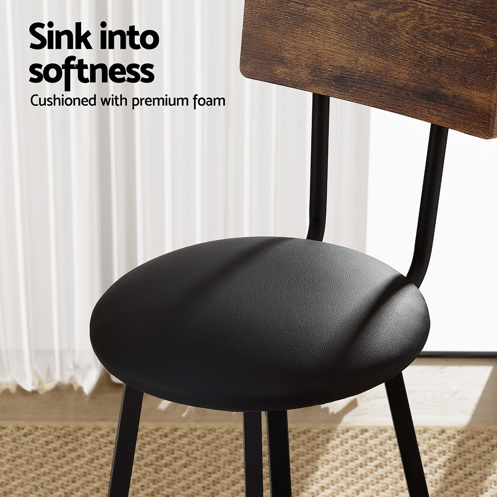 Artiss 2X Industrial Bar Stools Upholstered Counter Chairs Steel Frame Anti-Scratch โ image 5