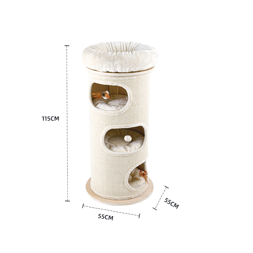 HONEYPOTCAT Cosy Sisal Barrel With Plush Top - Deluxe 115cm โ image 2