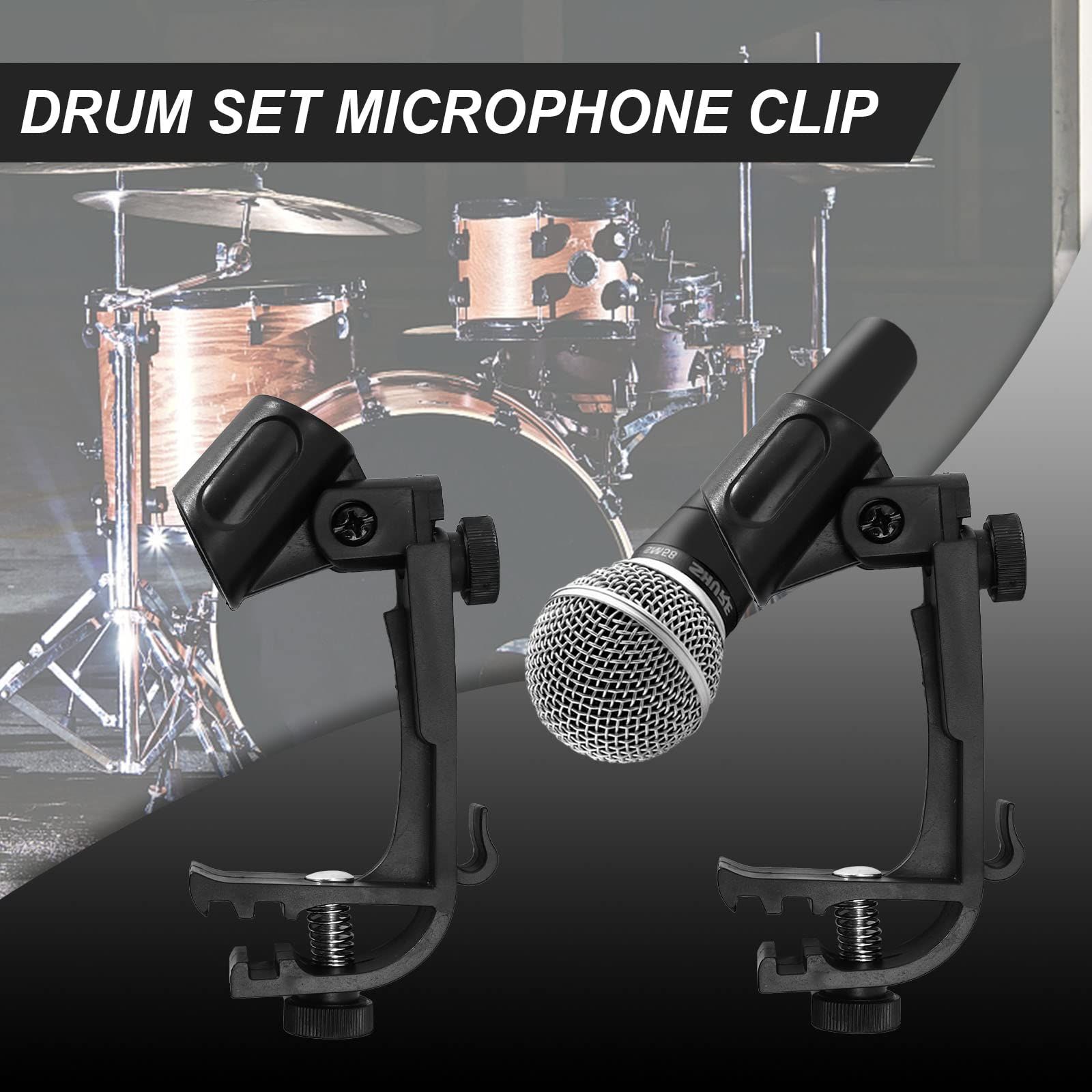 2-PCS Microphone Clips for Drums Microphone Clip Microphone Clips for Stands Mic Clips Adjustable Drum Loop Microphone Clips — image 2