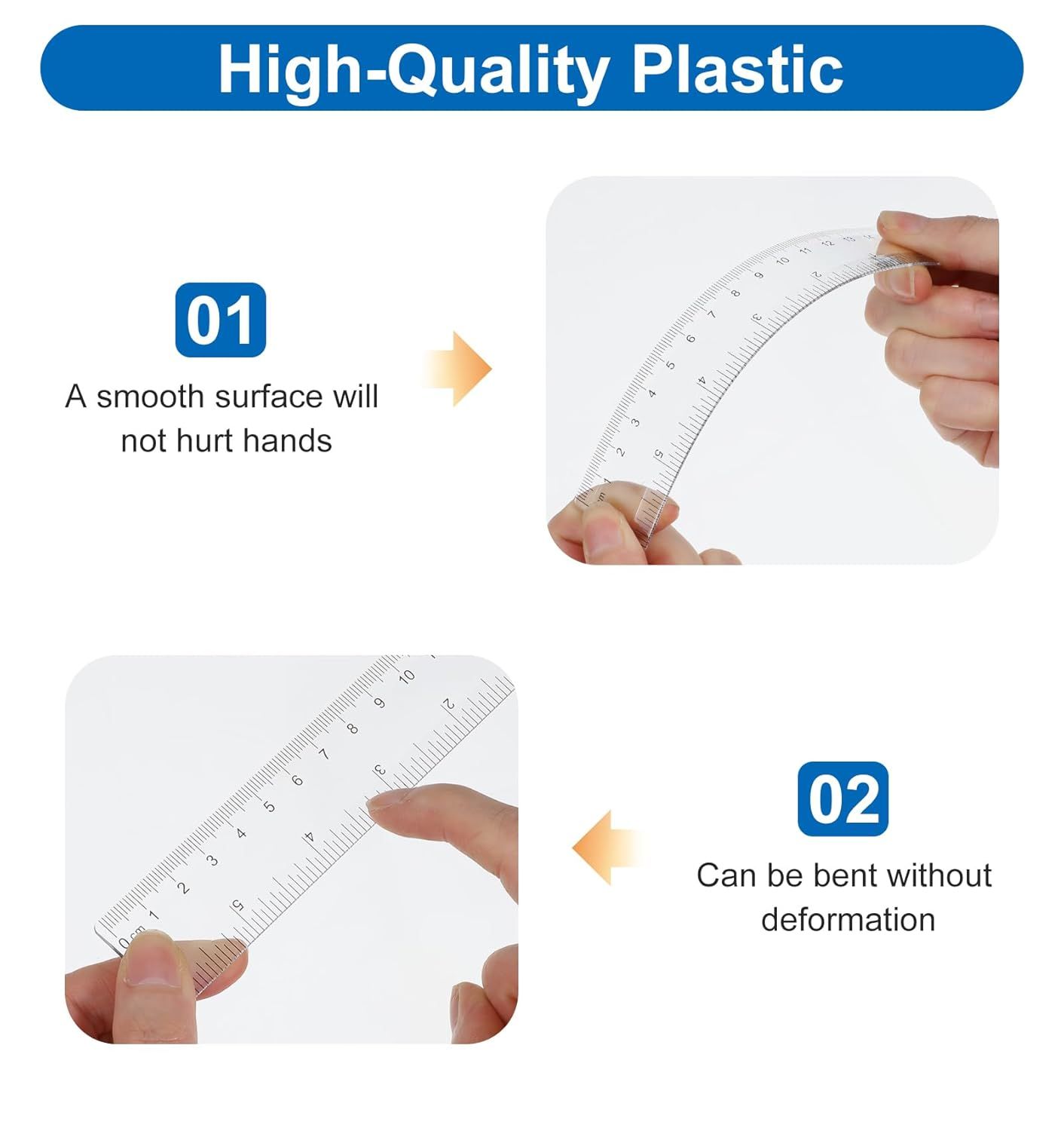 4Pcs 6 Inch Ruler, Plastic Clear Ruler 6 inch Small Rulers for Drawing & Underlining, Short Transparent Straight Measuring Tool Ideal for Journaling School โ image 4