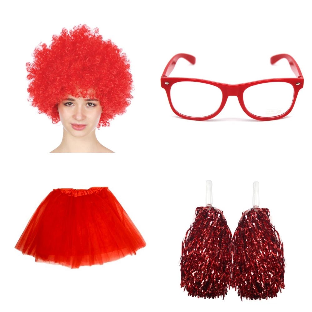 School house carnival colour celebrates kit Wig Glasses Tutus and Pom Poms - Green — image 3