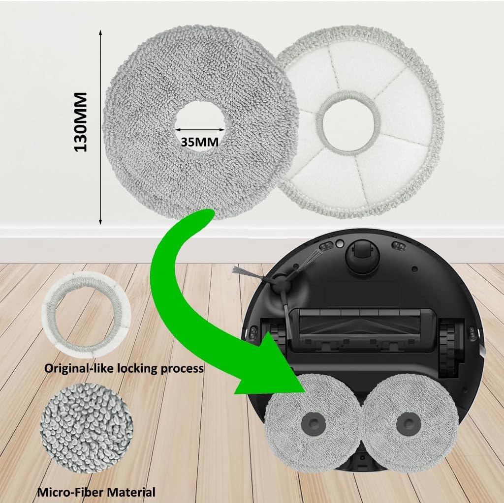 Replacement Parts Accessories for Dreame X40 Ultra Complete L40 Ultra X40 Master MOVA P10 Pro Ultra Mop Pads X6; Dust Bag X4; Filter HEPA X4; Main Brushes X2 — image 6