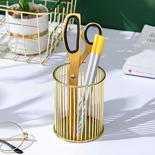 Metal Pen Holder Pencil Cup Holders For Desk Cute Organizer, Makeup Brushes Cup Holder Organizer, Pencil Cup Desk Organizer, 1PC — image 3