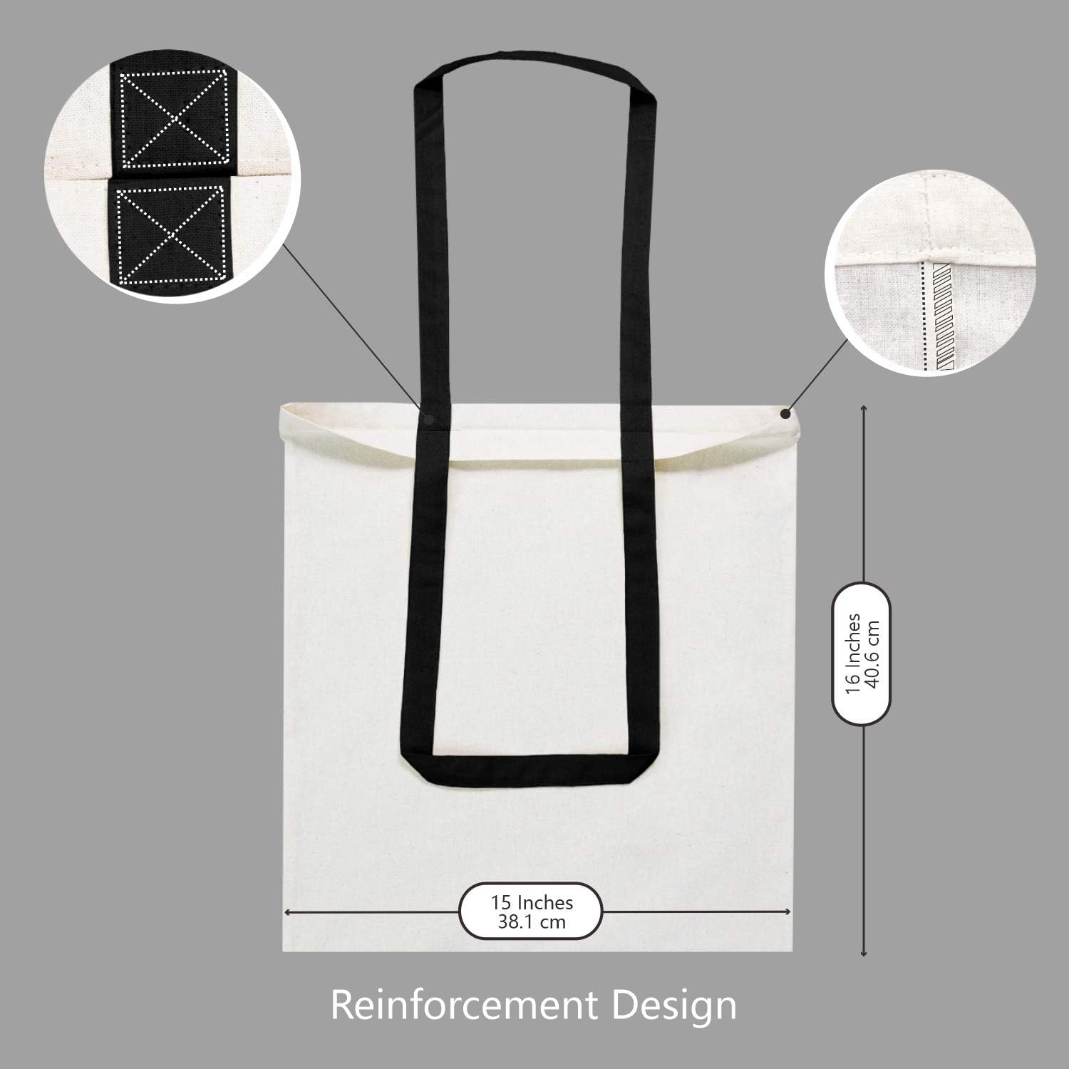 6-Pack Economical Cotton Tote Bag, Lightweight Medium Reusable Grocery Shopping Cloth Bags, Suitable for DIY, Advertising, Promotion, Gift, Activity — image 5