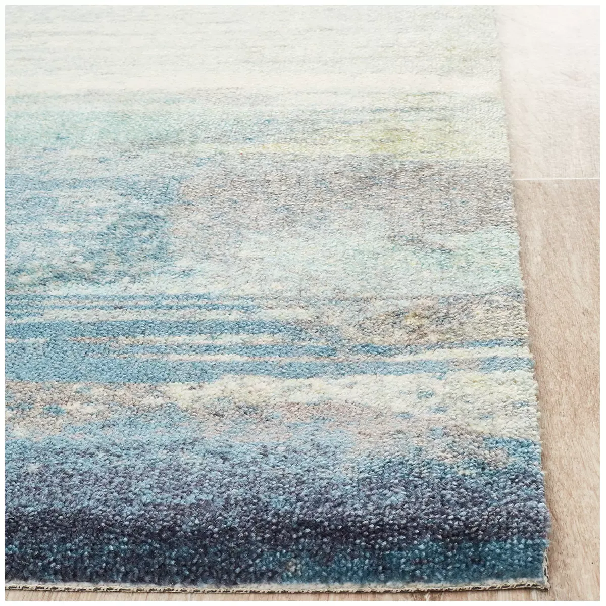 City Blue Rug 280 x 190cm - Contemporary Design with Hand-Carved Short Pile — image 3