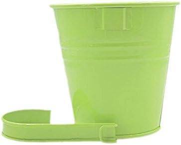 Flower Pots,10 Pcs Metal Iron Hanging Flower Plant Pots Balcony Garden Plant Planter Baskets Fence Bucket Pot 4'' Flower Holders with Detachable Hook โ image 5