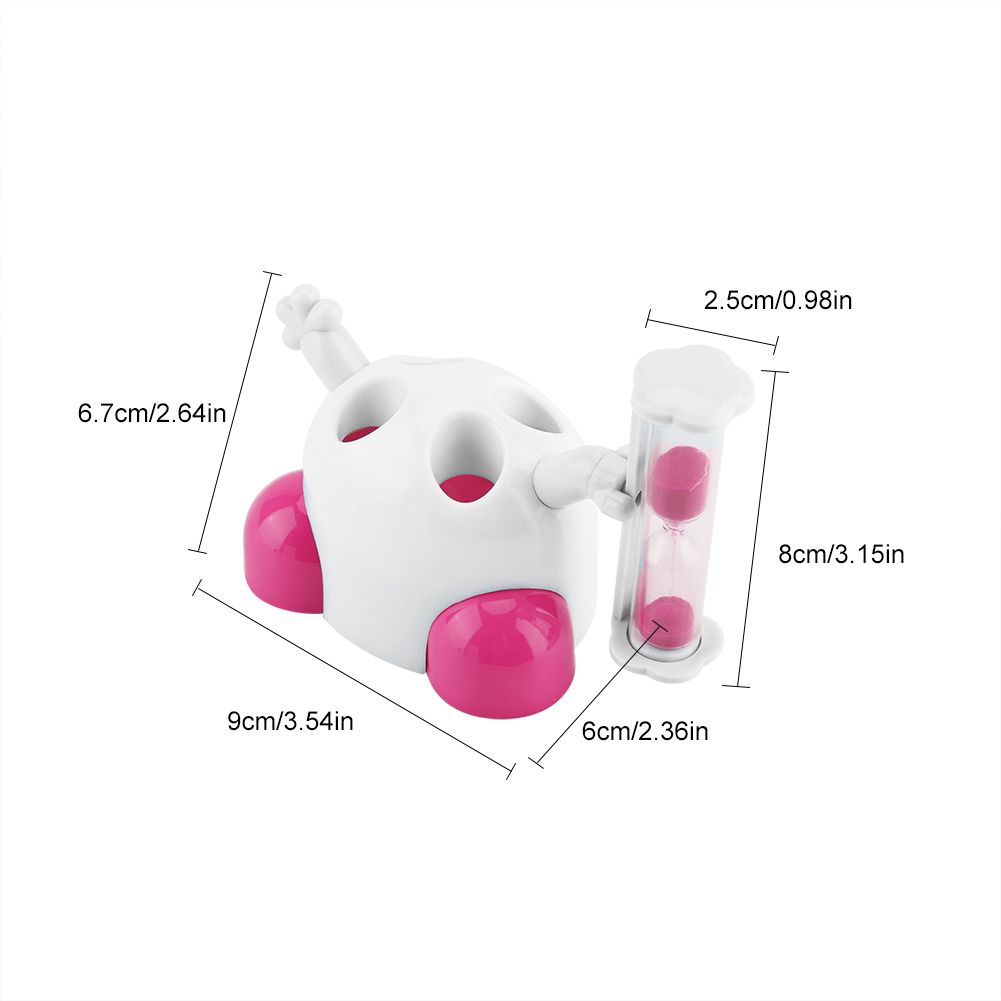 Toothbrush Holder Children Tooth Brushing Hourglass 3 Minutes Countdown Timer(Pink) โ image 6
