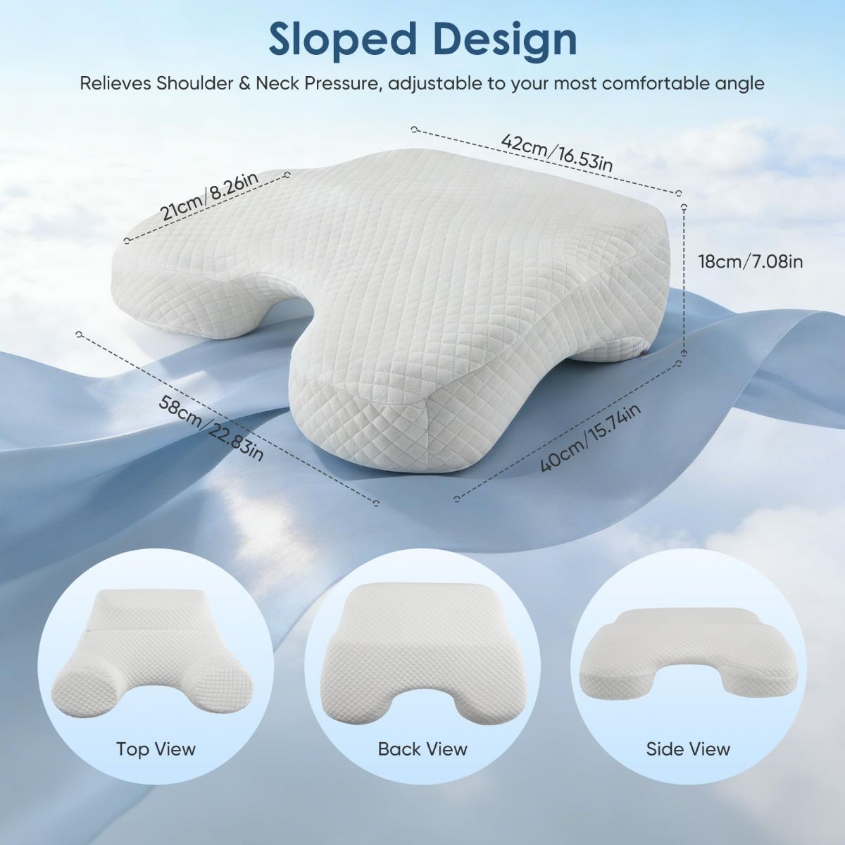 Side Sleeper Pillow for Adults with Arm Holes, Slow Rebound Memory Foam Arm Pillow for Comfortable Neck and Shoulder Support — image 3