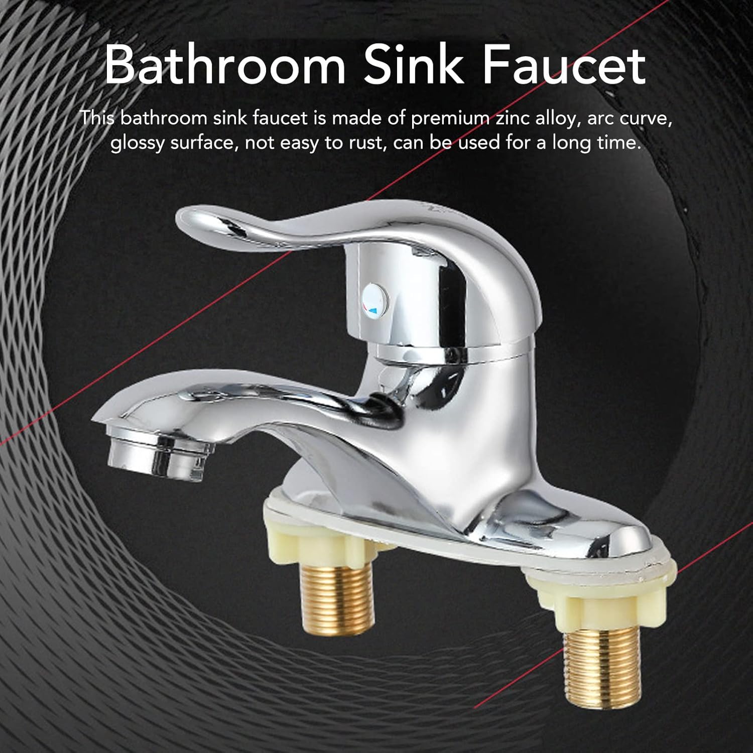Modern Bathroom Sink Faucet, Zinc Alloy, Chrome Finish, 2 Hole, Single Handle, Easy Install, Suitable for Home & Hotel โ image 3