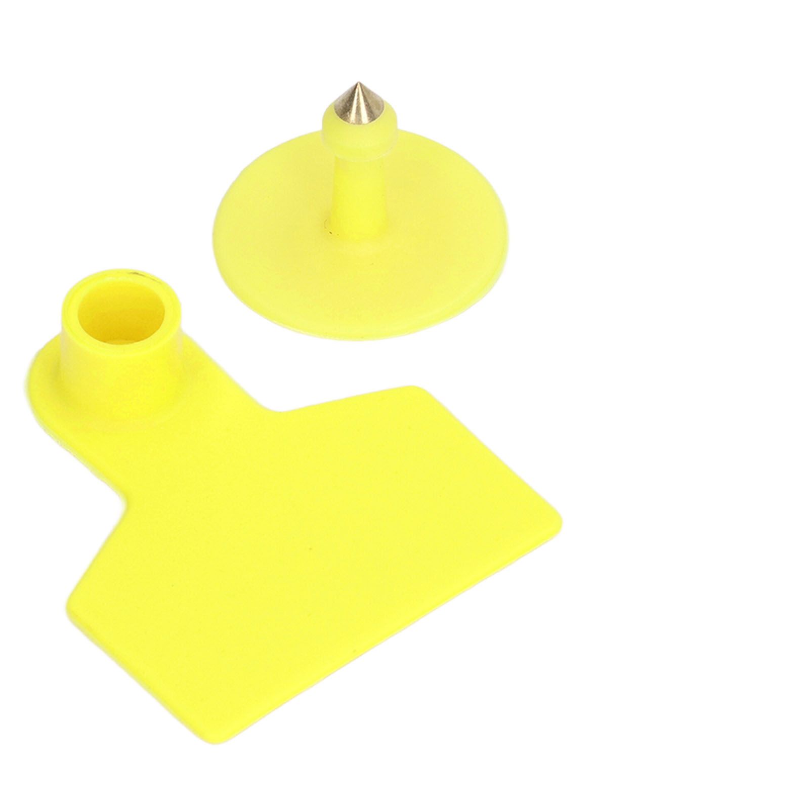 100 Sets Livestock Ear Tags Yellow Strong Plastic Easy to Use Blank Cattle Ear Tags for Cow Sheep Pig Farm — image 4