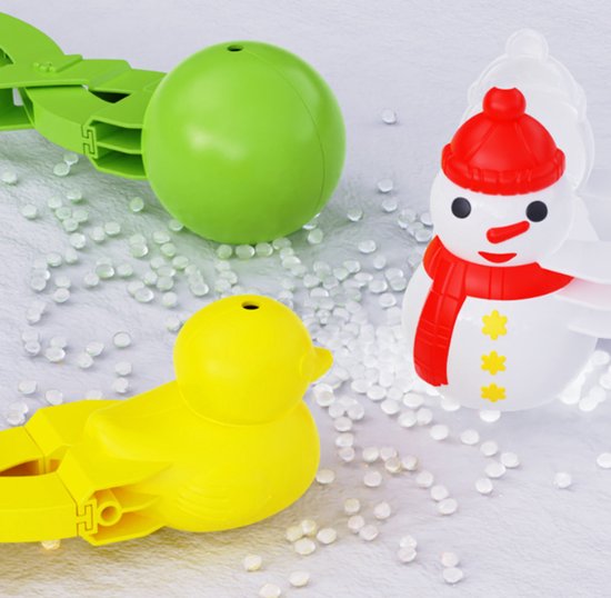 Snowball Maker for Kids | 4 Pieces - Ball/Heart/Duck/Snowman - Safe PP Material | Random Color โ image 3