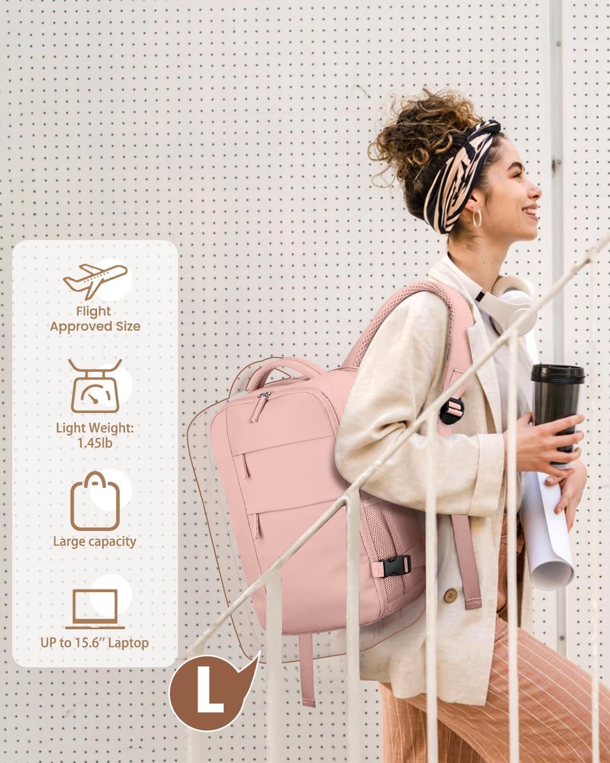 Travel Backpack for Women Man, Waterproof Personal Item Travel Bag Airline Approved Laptop Backpack Bookbag Weekender bags for Business,Travel, Work Fits 15.6 — image 2