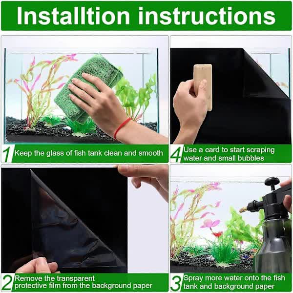 /NN/ Aquarium Background | Static Adhesive Black Aquarium Poster | Aquarium Poster โ image 2