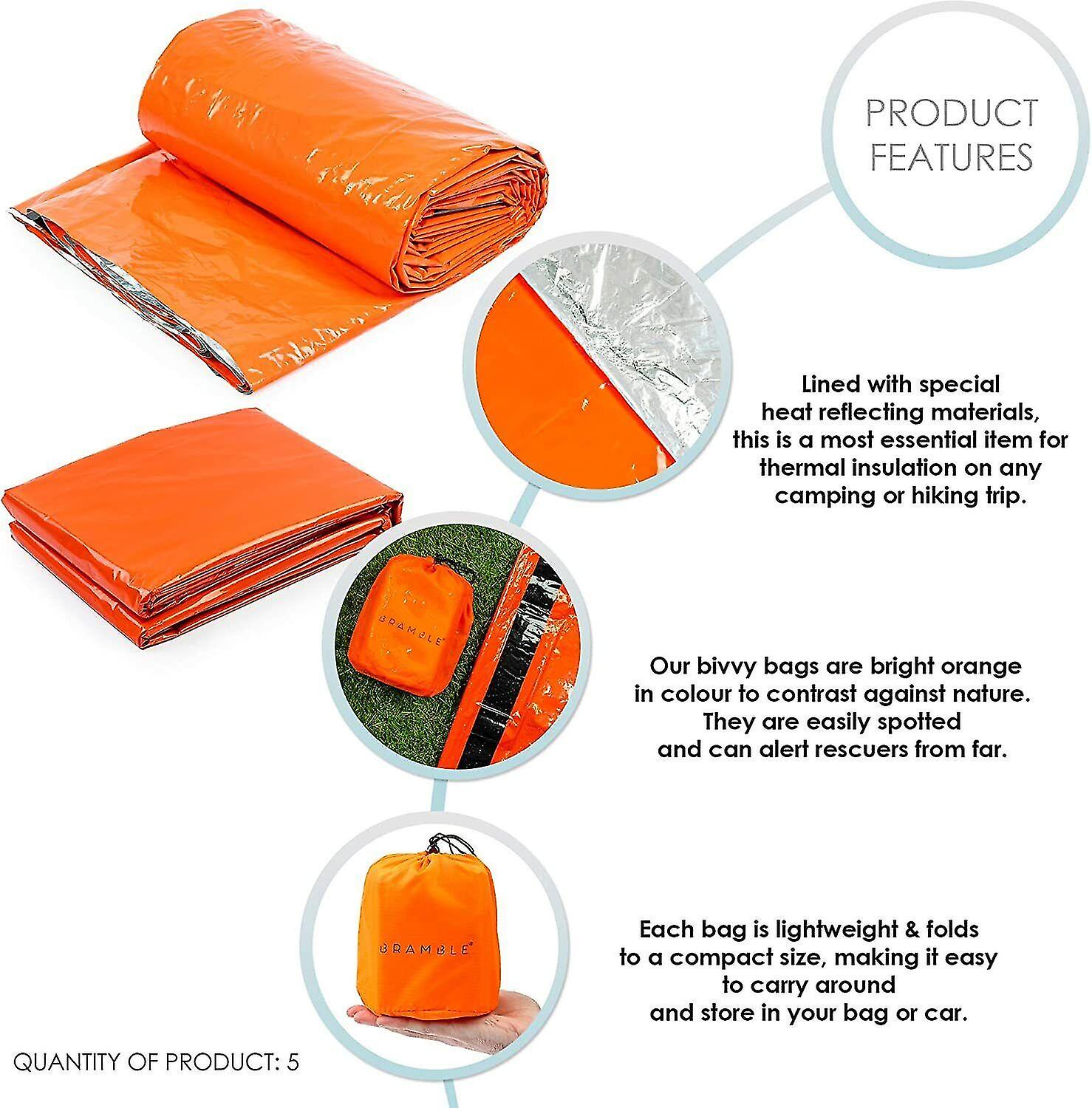 4x Outdoor Emergency Thermal Waterproof Sleeping Bag Camping Survival Bivvy Sack โ image 5