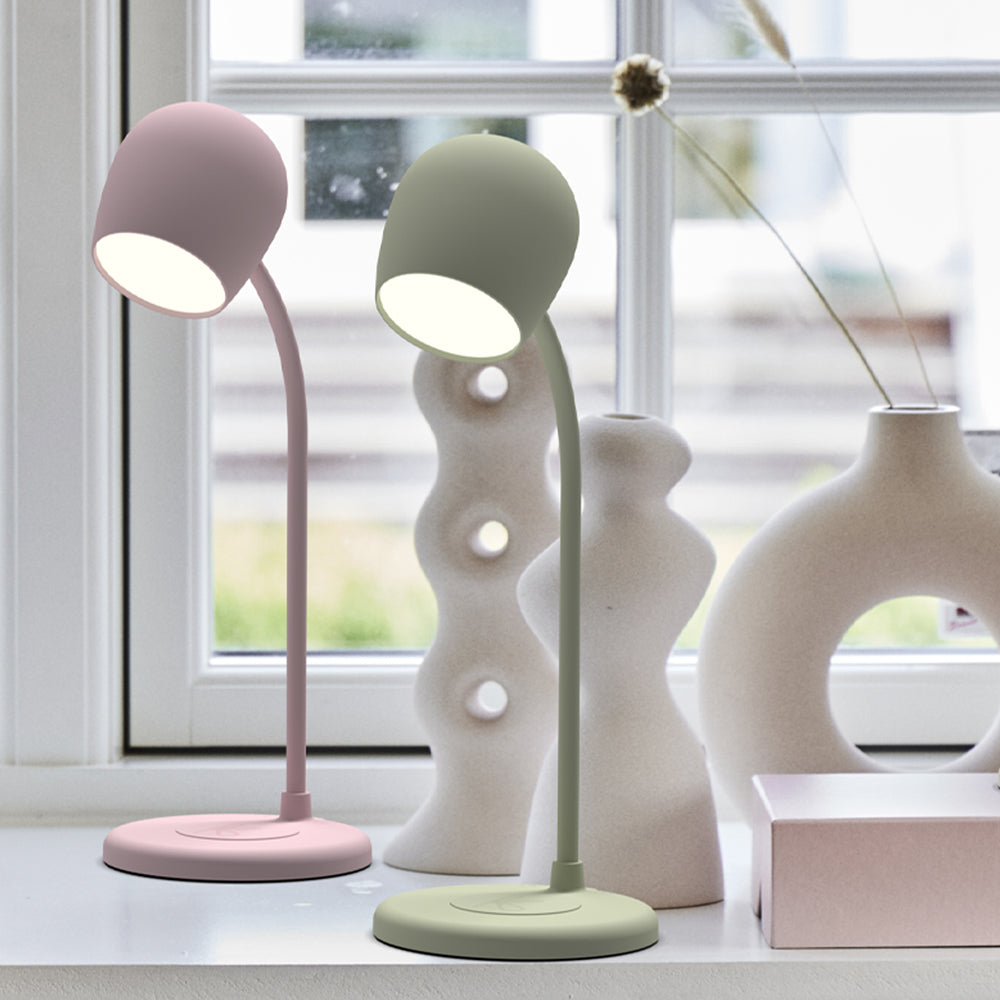 Kreafunk Ellie Lamp W/ Qi Charger And Bluetooth Speaker - Dusty Rose โ image 2