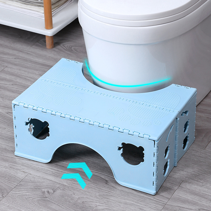 Foldable Toilet Stool, Non‑Slip Bathroom Potty Step Stool for Adults & Kids, Portable Squat Stool for Better Posture(Light blue) — image 2