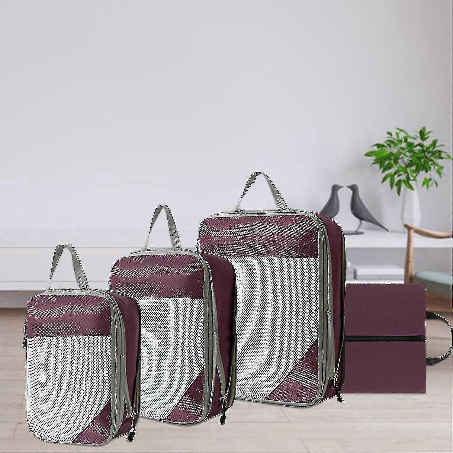 4pcs Extensible Compression Packing Cubes Suitcase Organizer for Travel — image 5