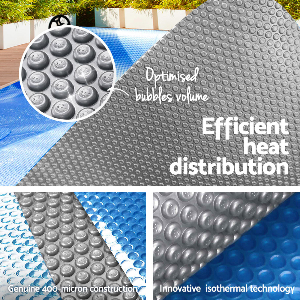 Aquabuddy Pool Cover 500 Micron 6.5x3m Swimming Pool Solar Blanket Blue Silver — image 5