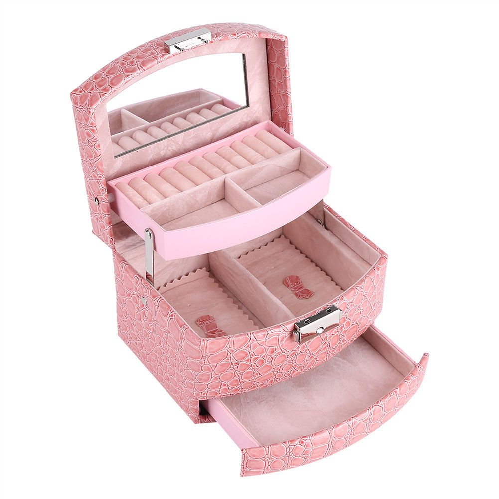 3 Layers Jewelry Necklace Ring Storage Box Case Lady Gift Home Supplies โ image 3