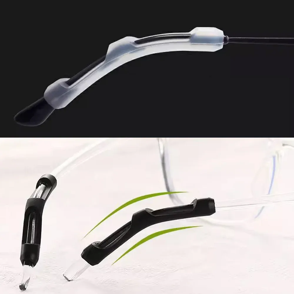 Silicone Eyeglasses Temple Hook Anti Slip Ear Grip Tips Holder for Glasses Spectacles - Transparent 5pairs — image 6